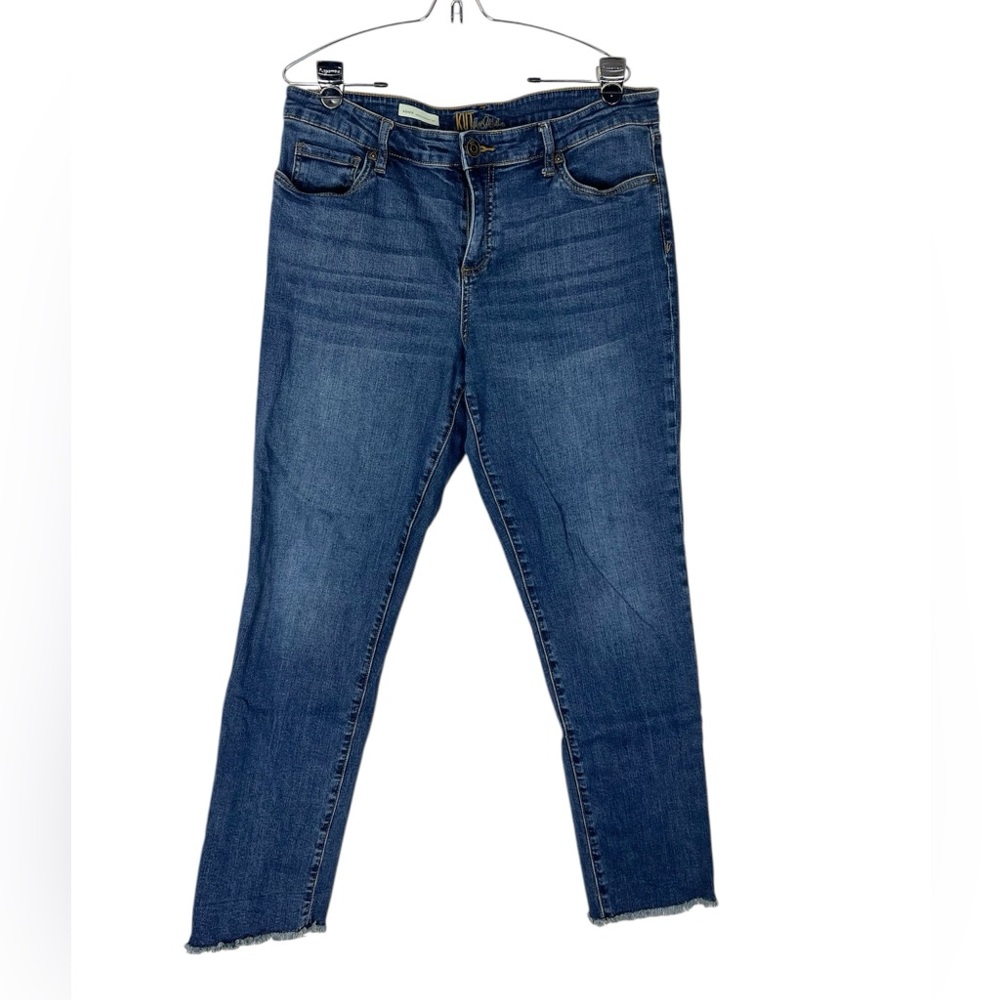 Kut From The Kloth Size 14 Asher Ankle Straight Leg Jeans frayed hem